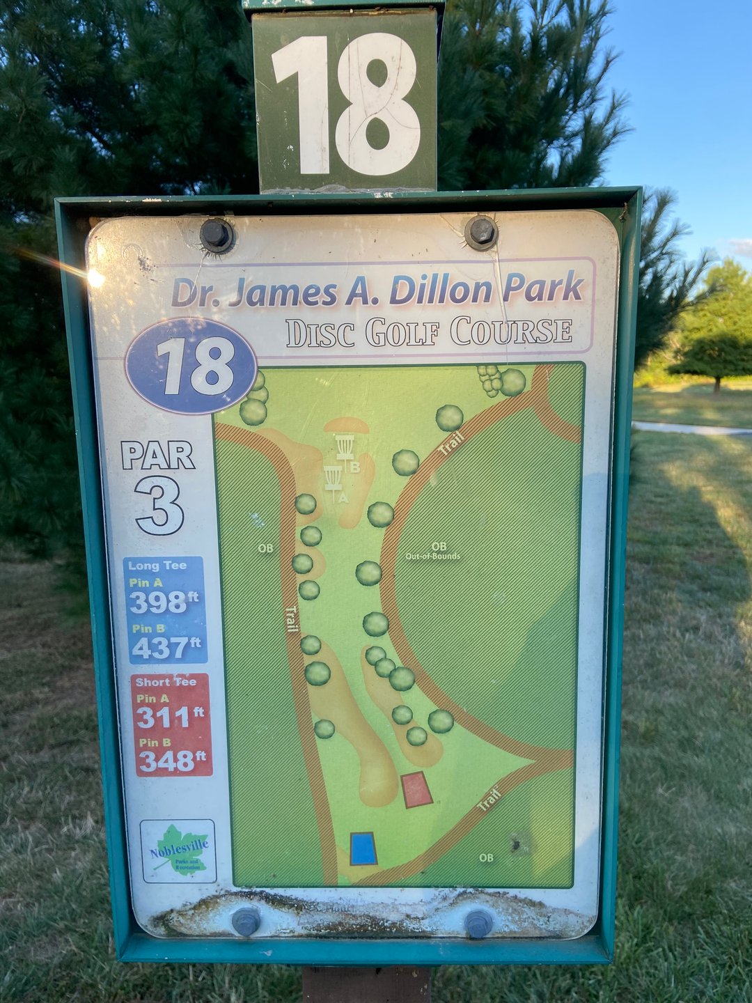 Hole 18 signage.