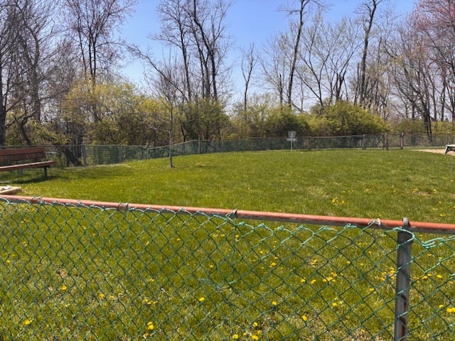 Approach to basket 4. Shooting over “The Monster Pit” (OB if you land inside). 
Course architect note:  Playground is only in use when school is in session (which is when the course is closed). 
