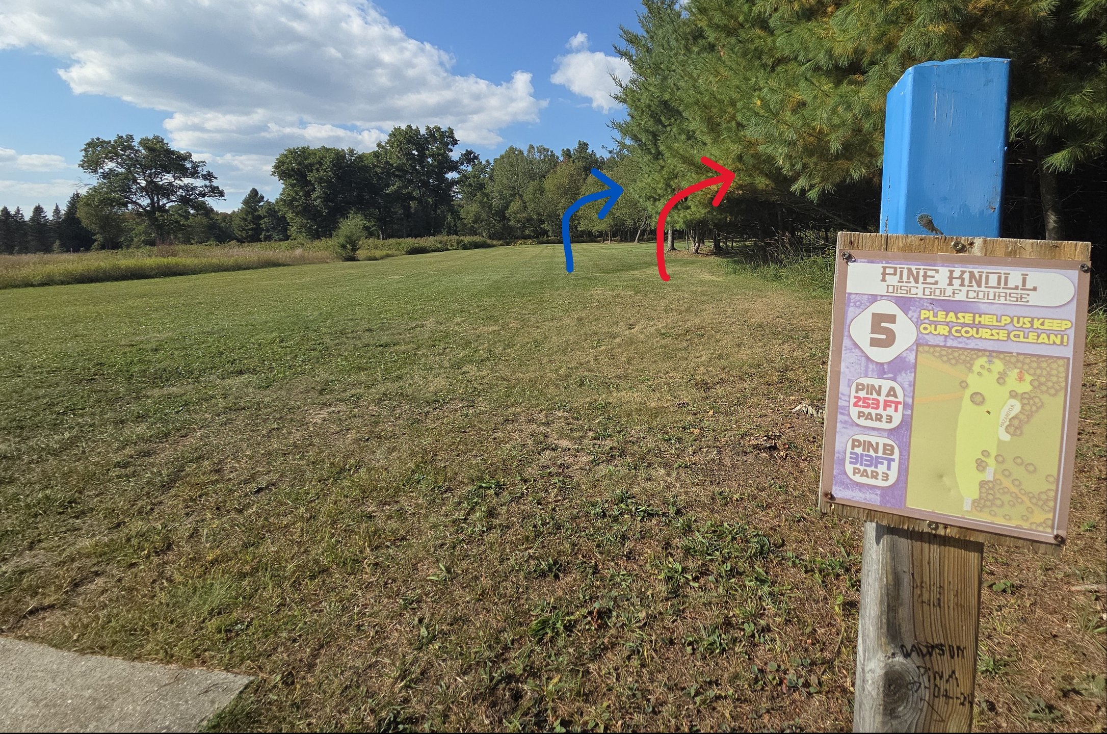 #5 Blue tee Red & Blue baskets