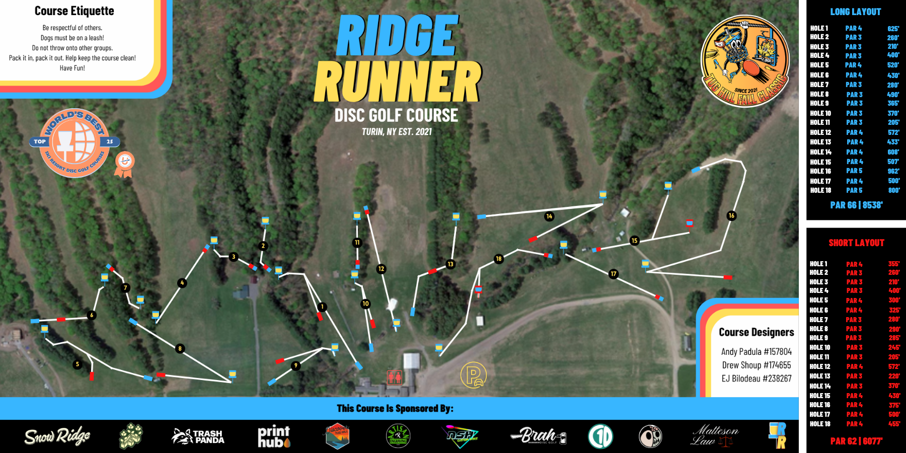 Updated Course Map w/ New Short Layout!