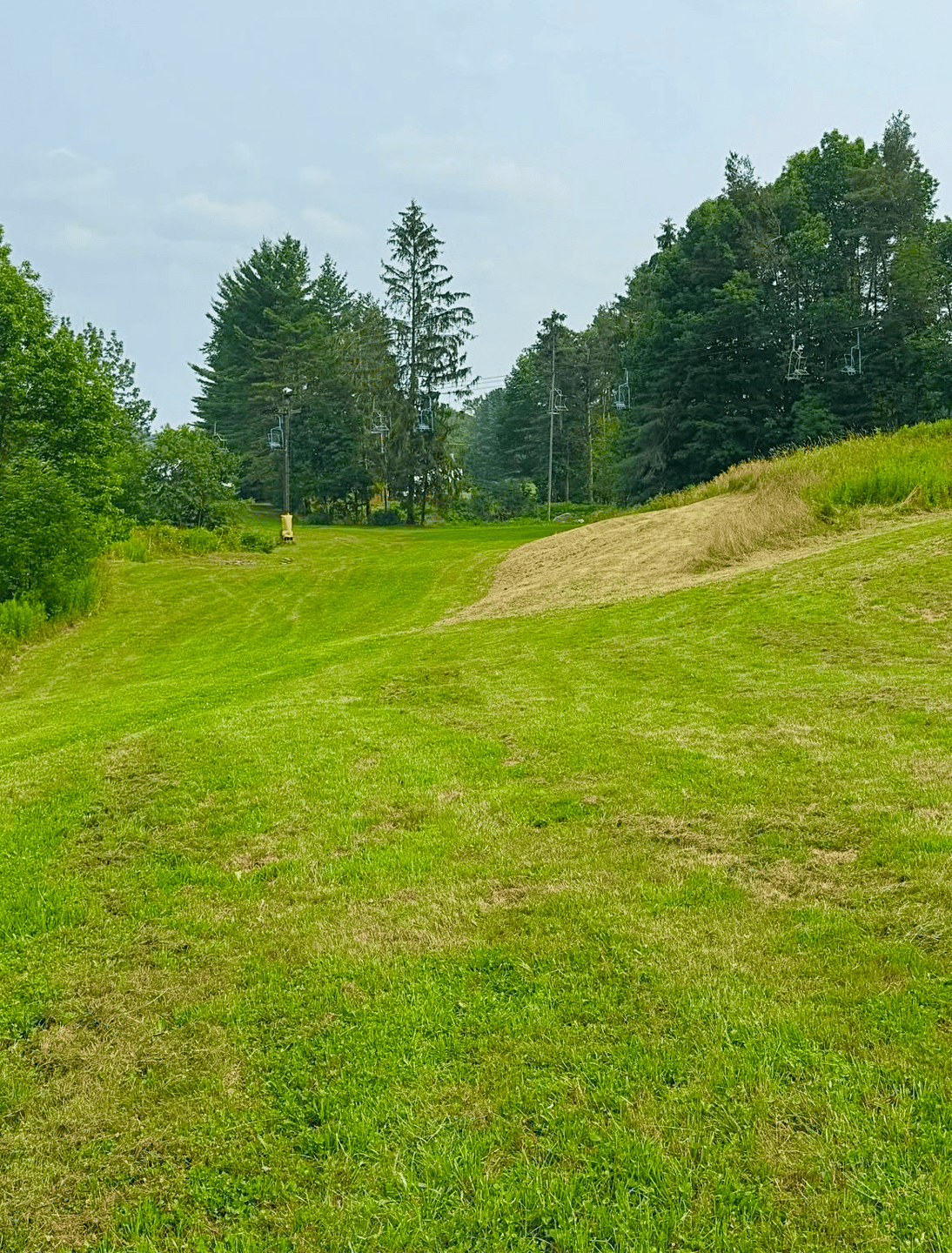 Hole 18 fairway with a fresh cut