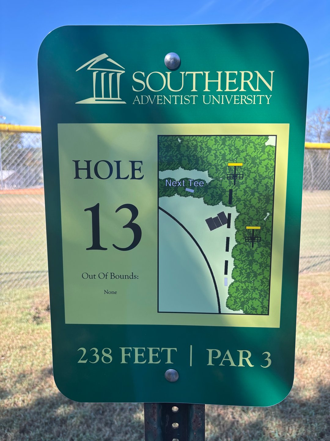 Hole #13 Tee Sign