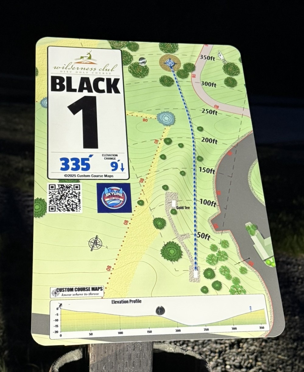 New Tee Signs installed - Show distance -contour Lines- side view- OB - exact positions of trees and pin positions .  Tee Signs Will be Installed for for each Permanente Tee pad positron 