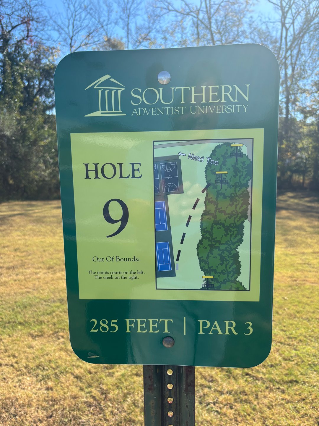Hole #9 Tee Sign