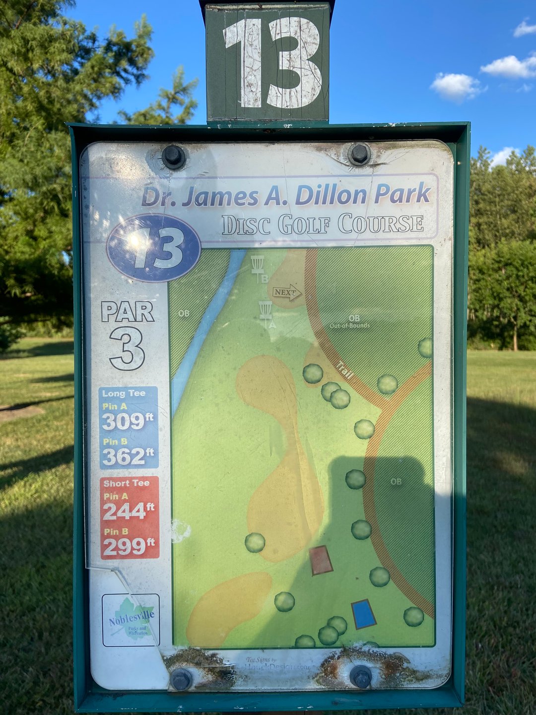 Hole 13 signage.