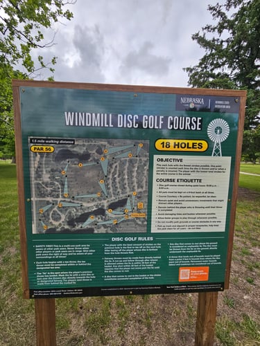 Course overview sign 