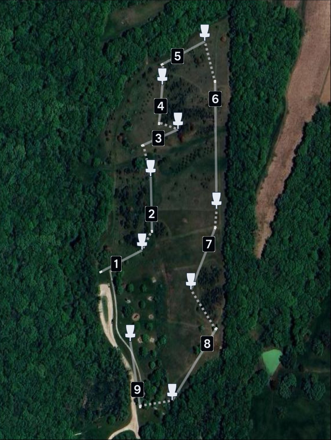 Aerial view of the course. 