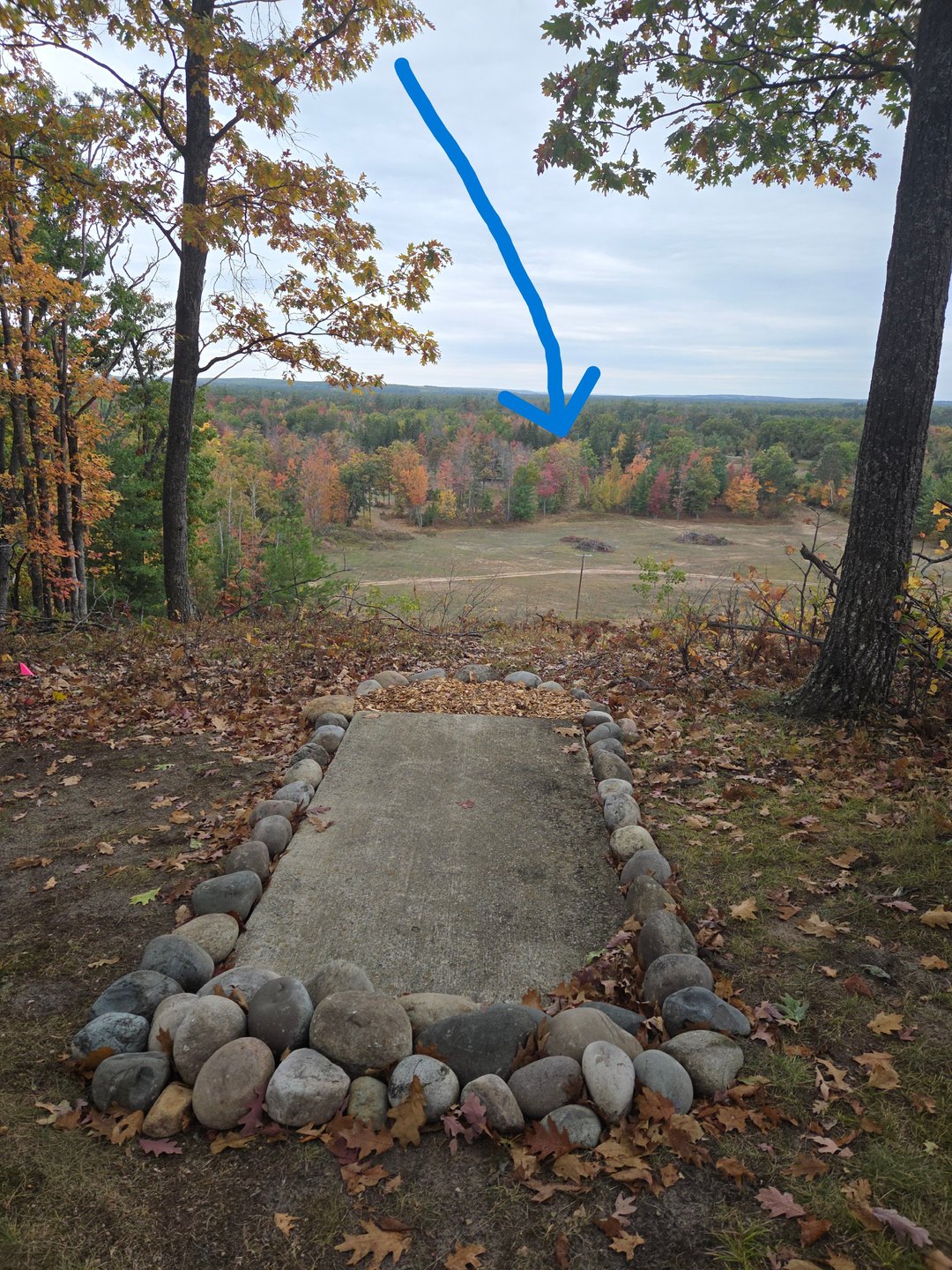 # 16 Safari Tee shot is to # 16 basket on Pine Knoll course
