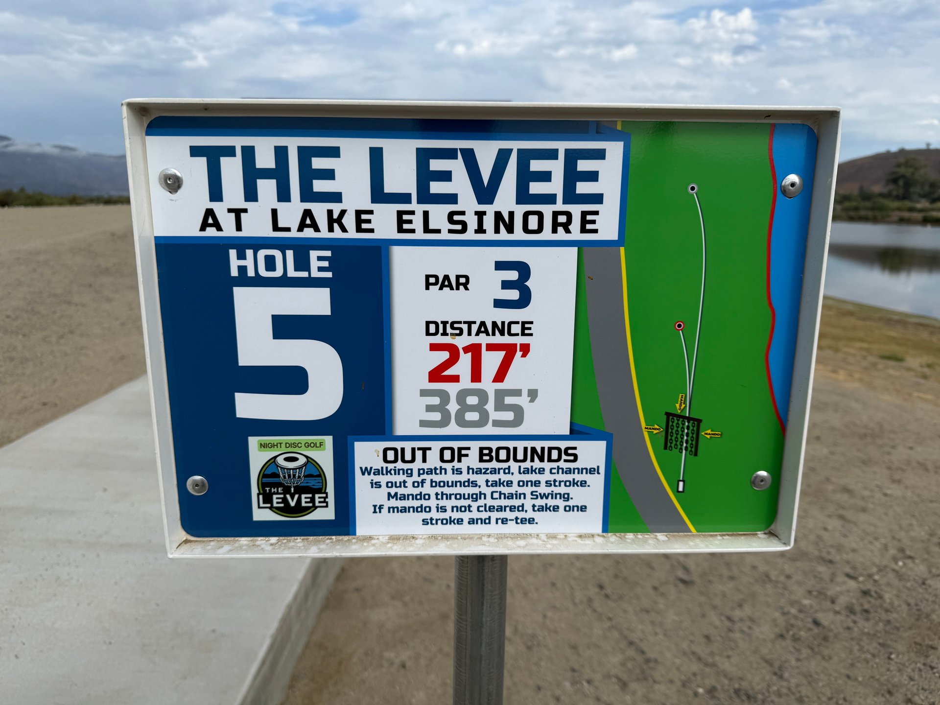 HOLE 5 MAIN TEE PAD, BASKETS A & B TARGETS