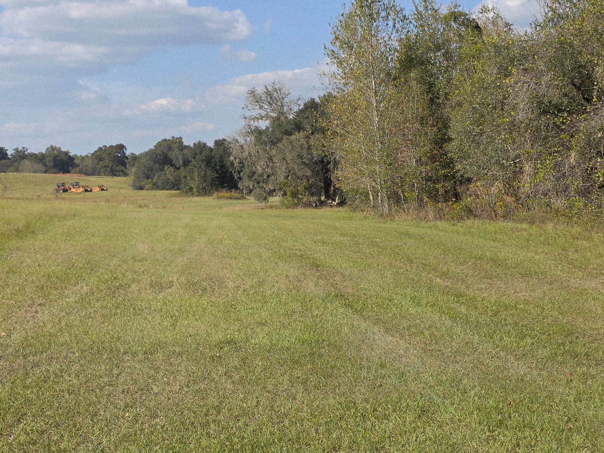 Looking from the tee, toward the landing zone in this dog leg hole.