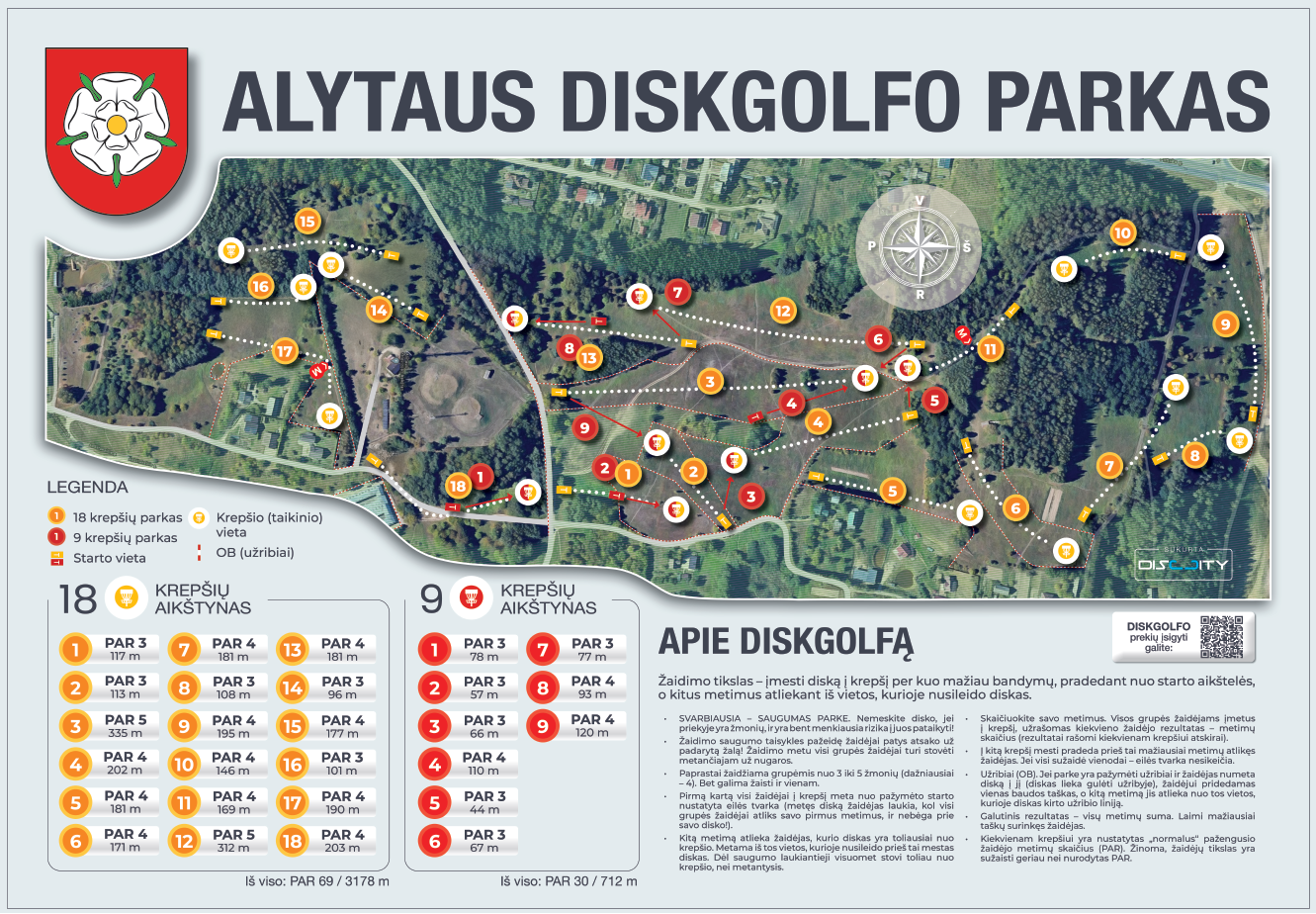 Course map - GOLD (18) and RED (9) layouts