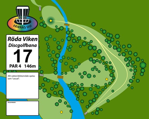 Hålkarta till Röda Viken Discgolfbana, Vännäs