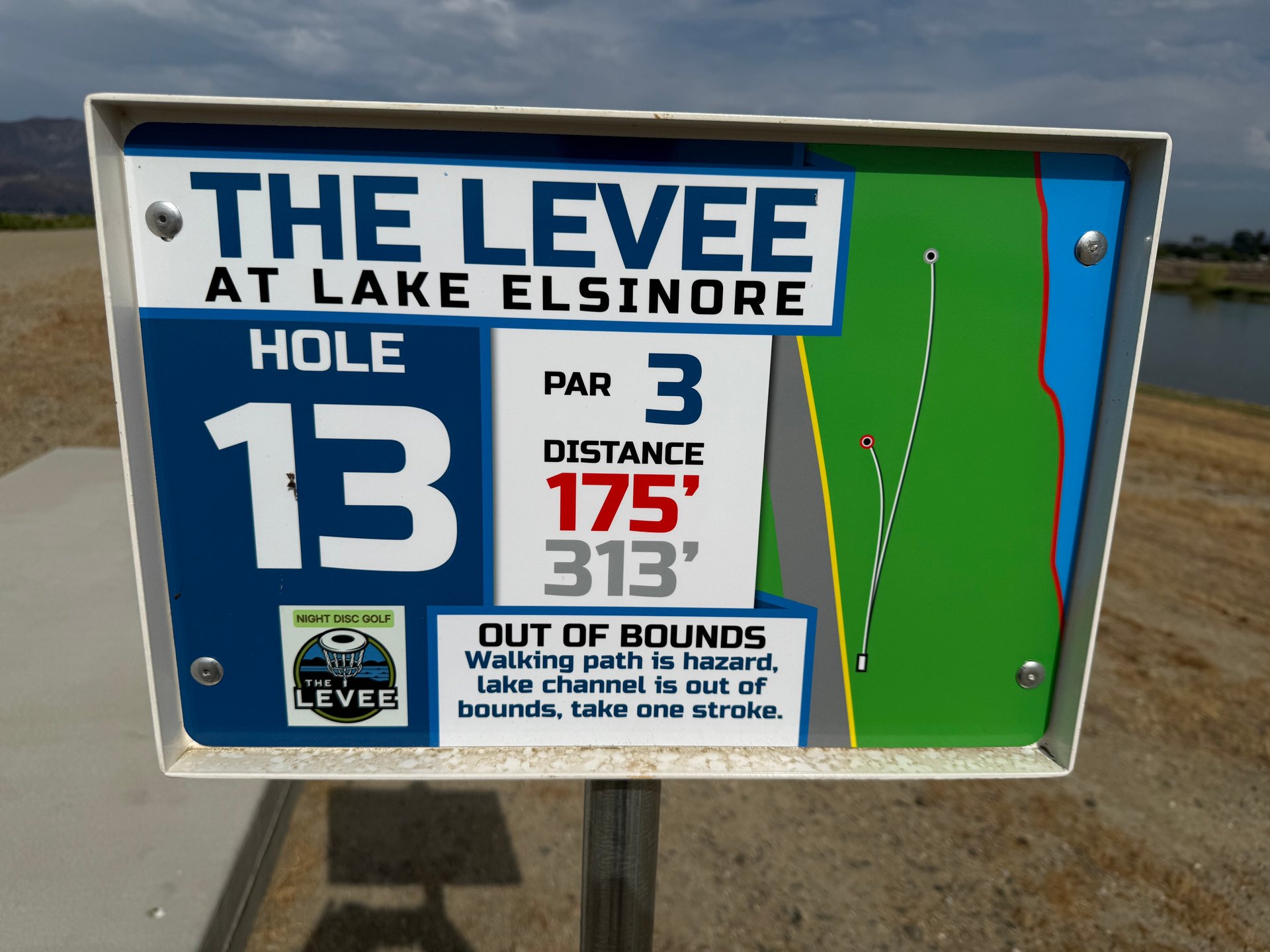 HOLE 13 MAIN TEE PAD, BASKETS A & B TARGETS