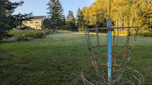 Hole 1 target looking back toward the tee