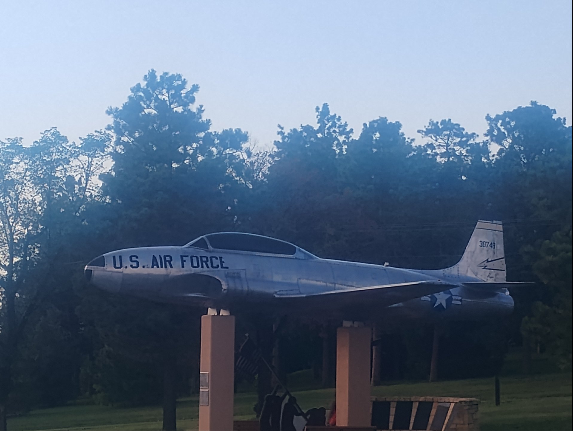 The plane on hole 1
