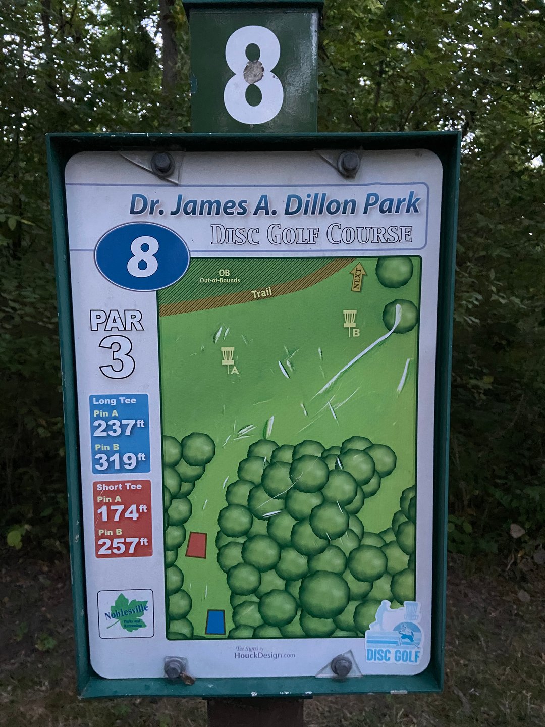 Hole 8 signage. 