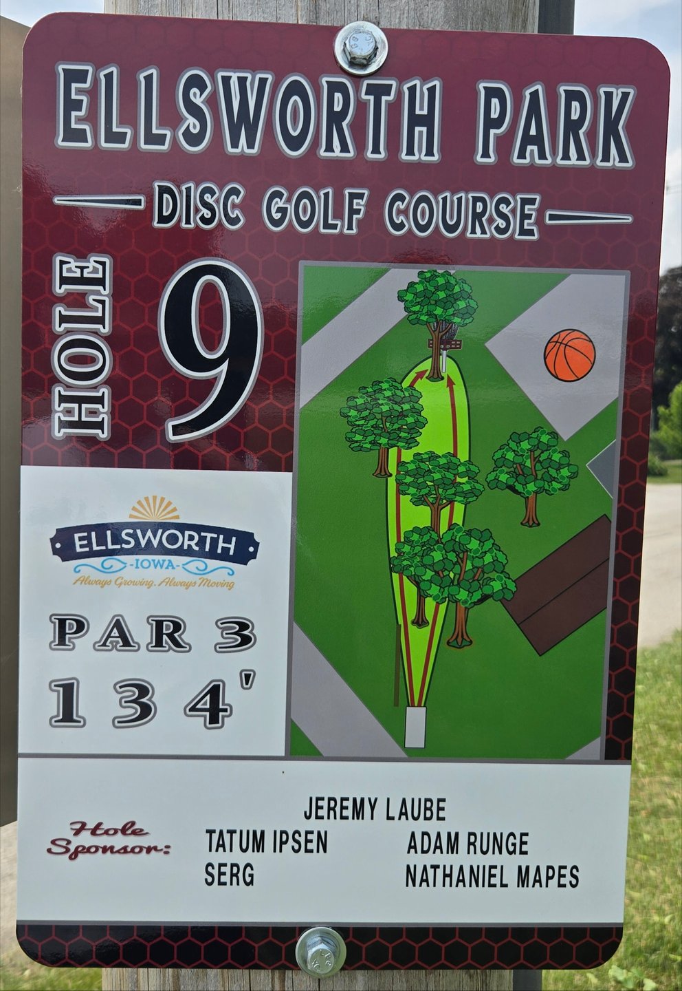 Hole 9 Tee Sign