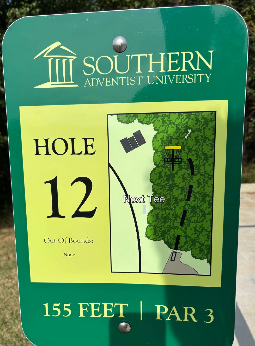Hole #12 Tee Sign