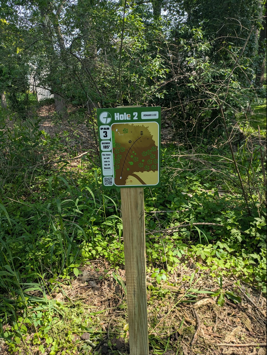 Hole 2 tee sign