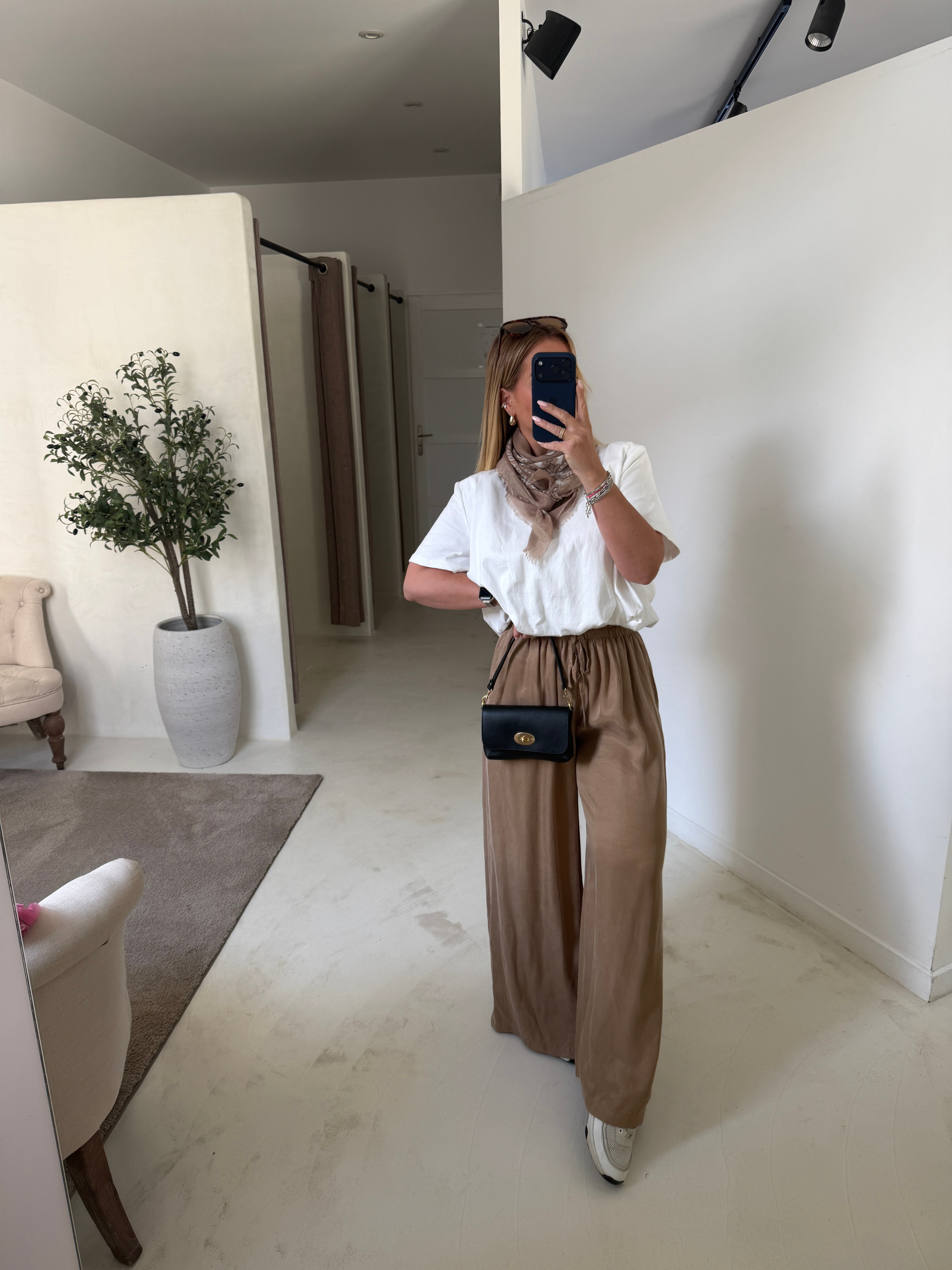 Pantalon fluide et large camel
