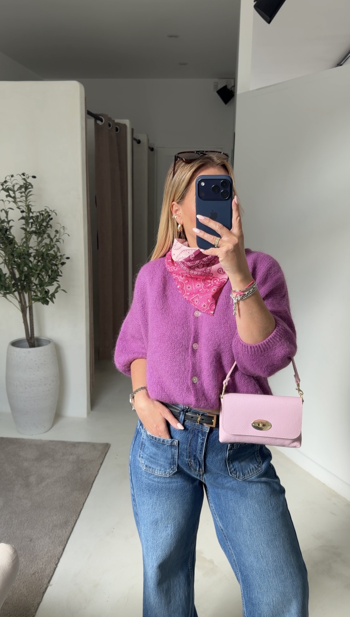 Gilet manches courtes violet — vue 2