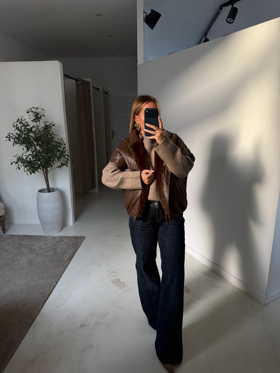 Veste réversible sans manches marron