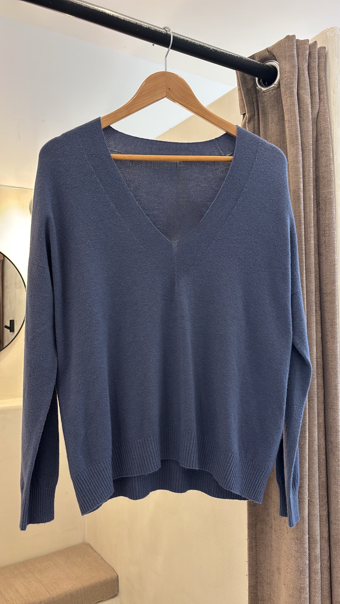 Pull col V détails côtelé — vue 4