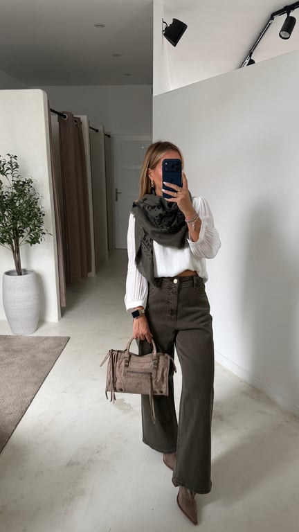 Foulard bandana bicolore kaki — vue alternative