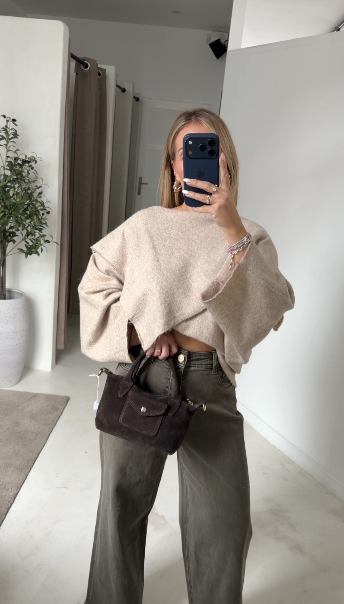 Pull cape beige — vue 2