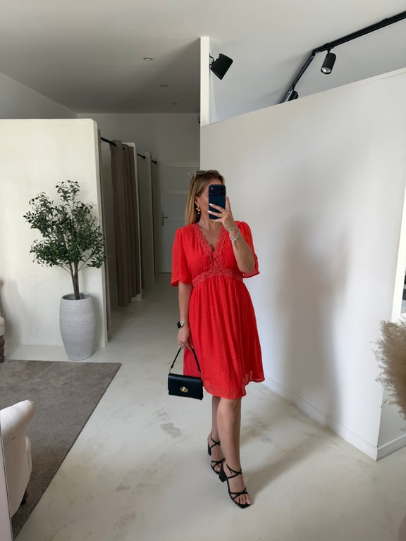 Robe courte corail