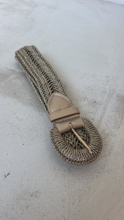 Ceinture épaisse tressée dorée — vue alternative