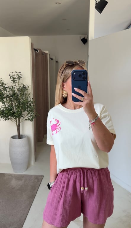 Short court en coton violet