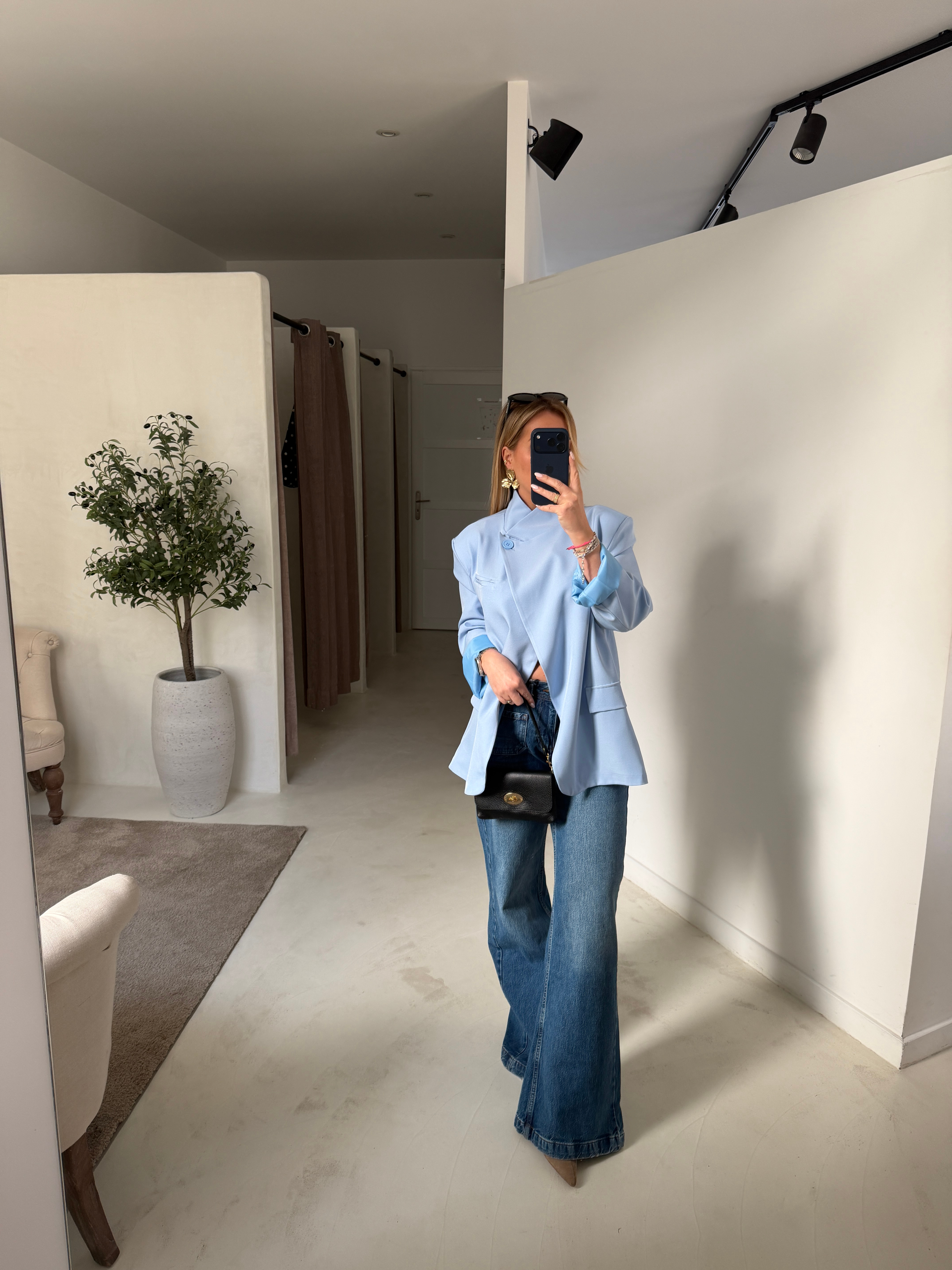 Blazer asymétrique bleu ciel — vue 2