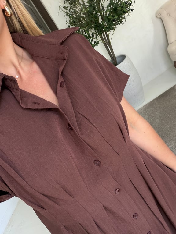 Robe chemise longue marron — vue alternative