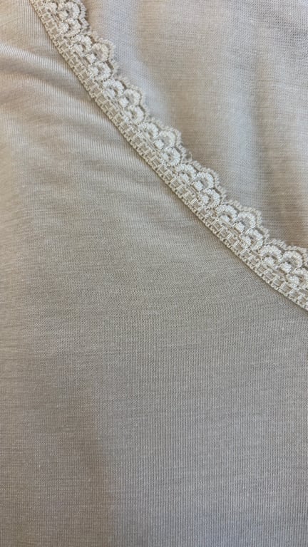Top manches longues seconde peau col V dentelle — vue alternative