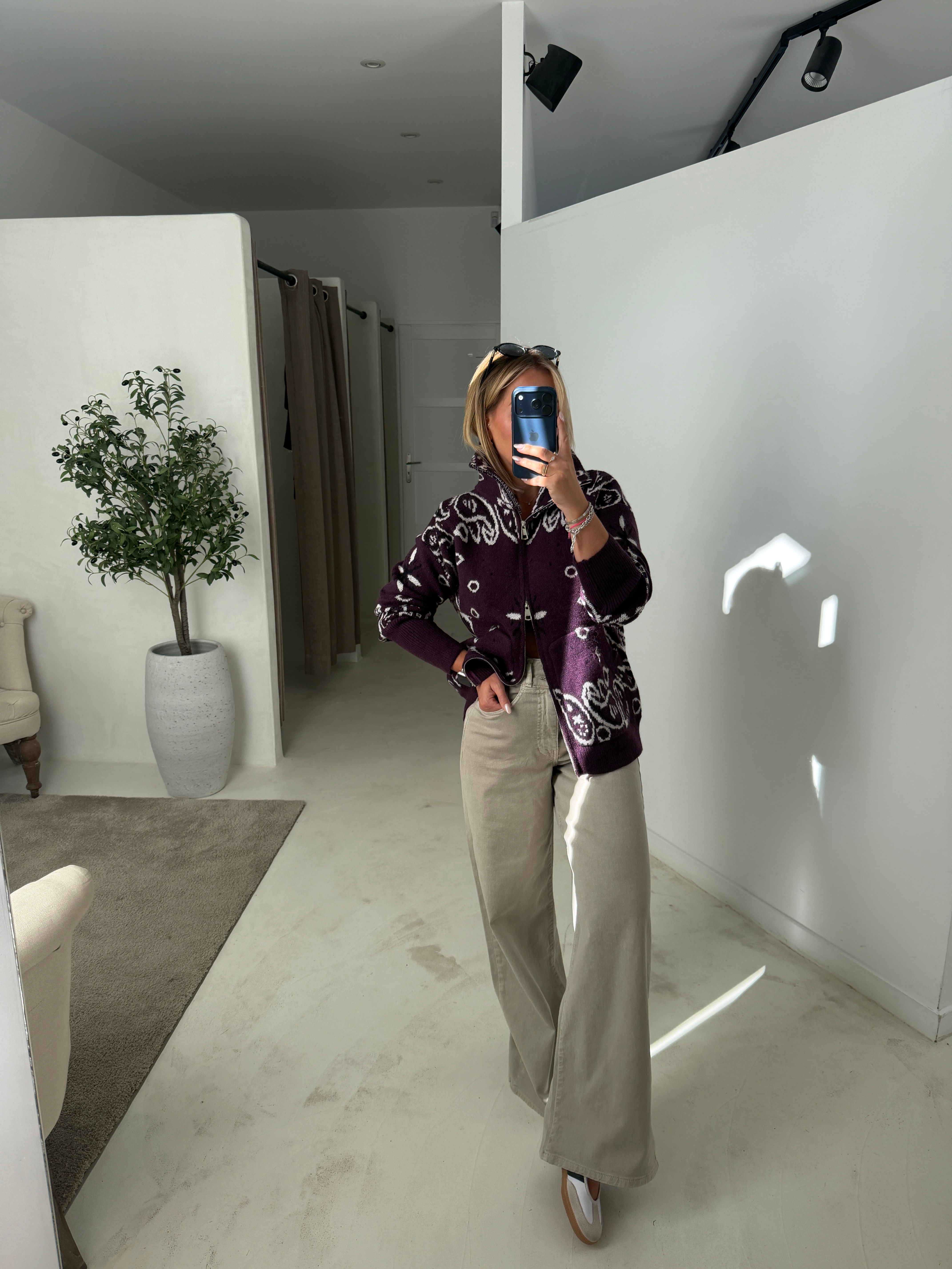 Gilet à motifs bandana bordeaux — vue 2