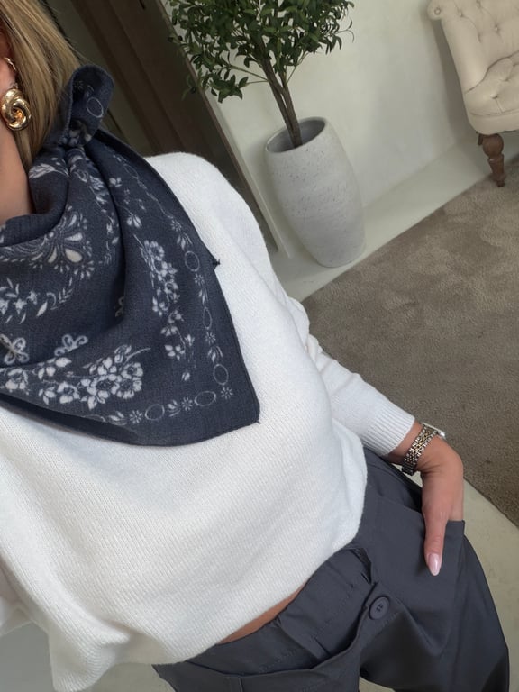 Foulard bandana bleu jean