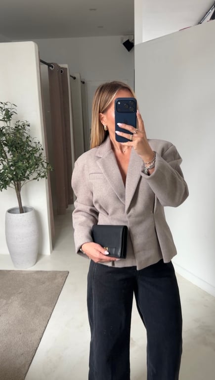 Veste de blazer cintré taupe — vue alternative