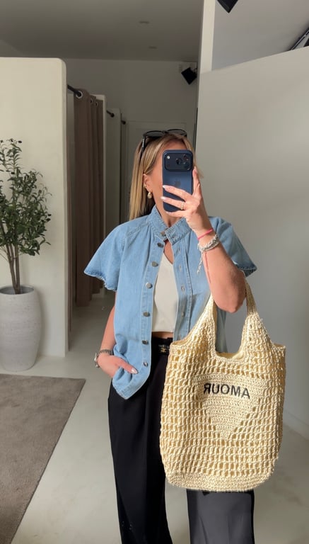 Sac en osier Amour — vue alternative