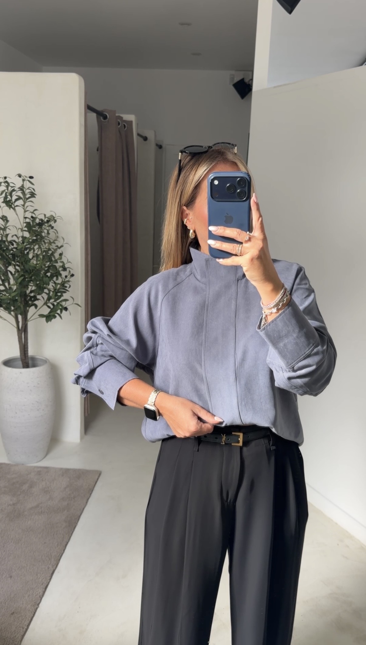 Blouse au toucher doux gris — vue 2