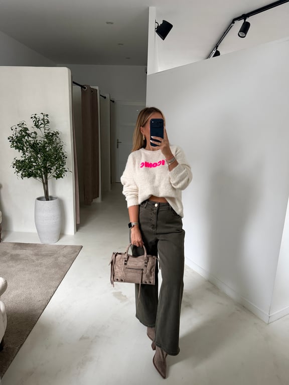 Pull oversize beige iconic