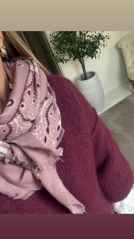 Foulard bandana tricolore rose