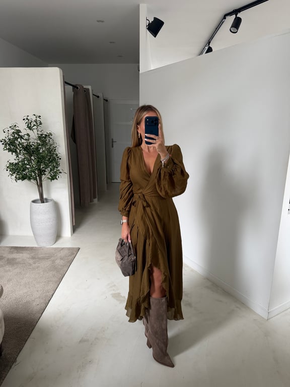 Bottes hautes beige bout pointu — vue alternative