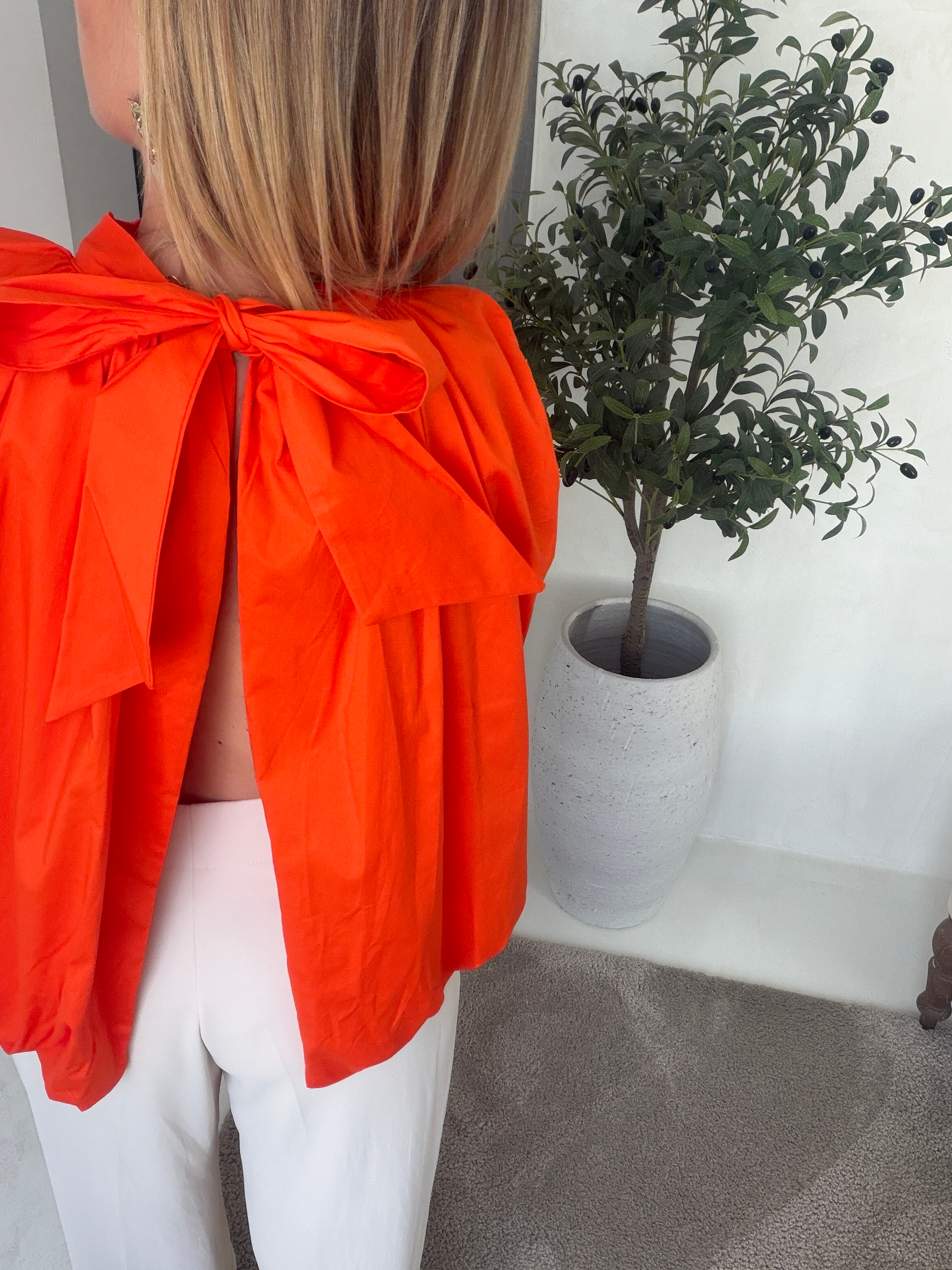 Blouse dos nu orange — vue 2