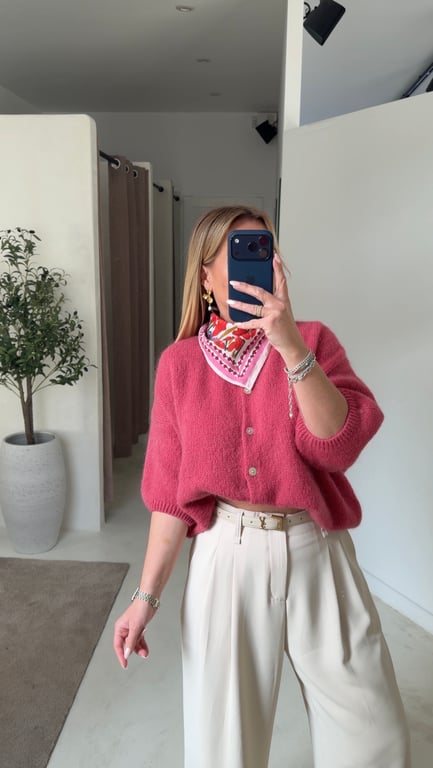 Gilet manches courtes vieux rose - Pulls, gilets & sweats | Sodress - Vue alternative