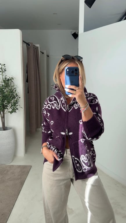 Gilet à motifs bandana bordeaux