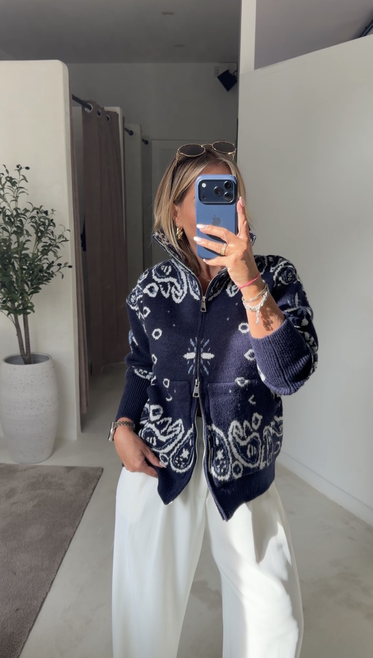 Gilet à motifs bandana bleu marine — vue 2