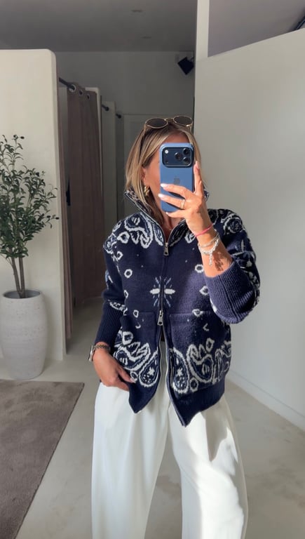 Gilet à motifs bandana bleu marine — vue alternative