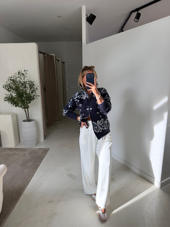Gilet à motifs bandana bleu marine