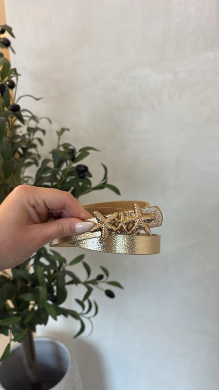 Ceinture fine dorée étoiles de mer